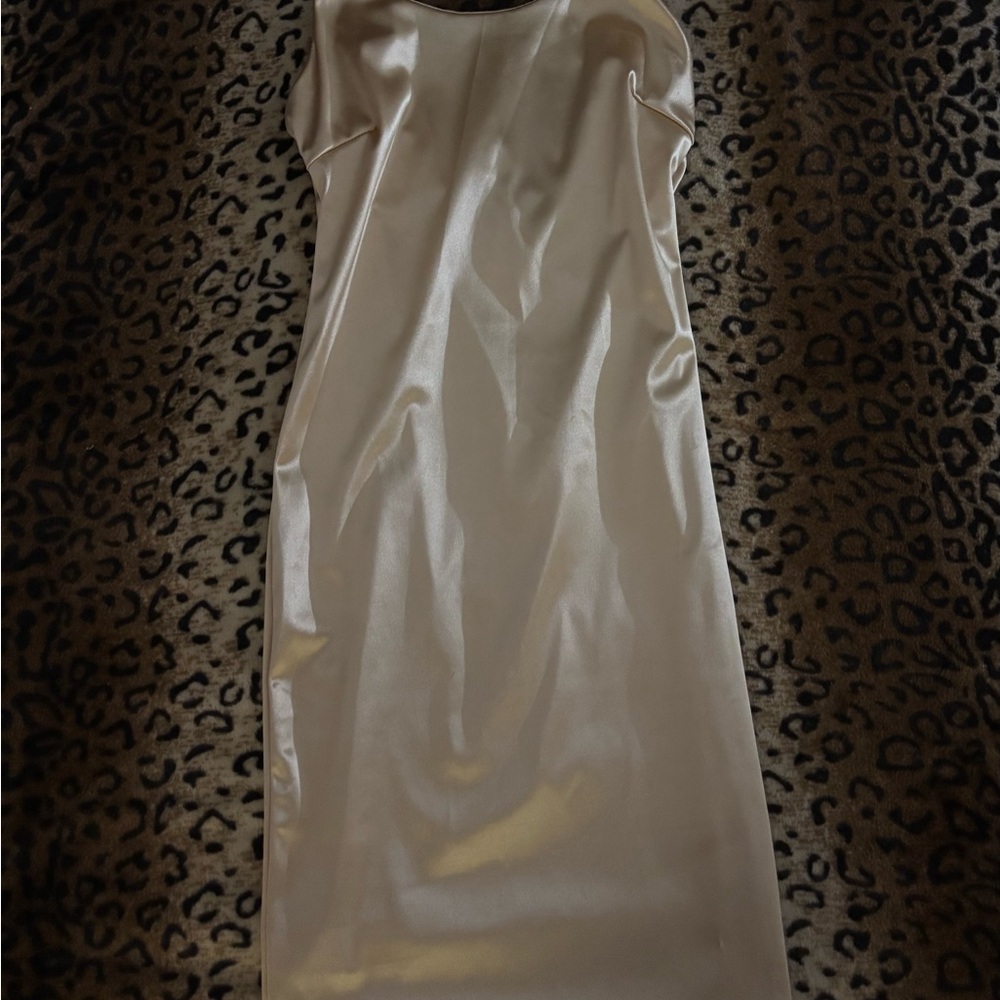 Absolutely Cream Satin Mini Dress
